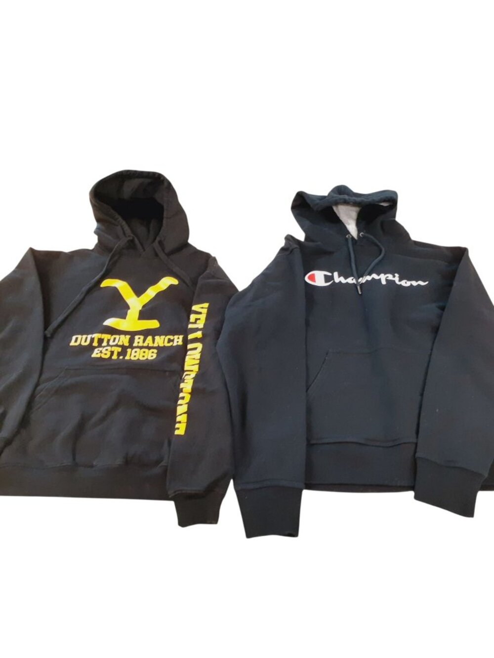 Bundle of 2 Yellowstone Dutton Ranch & Champion  Unisex Adult Hoodies Size M